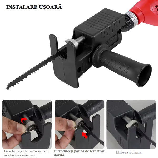 Adaptor fierăstrău pentru bormașină